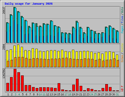 Daily usage for January 2026